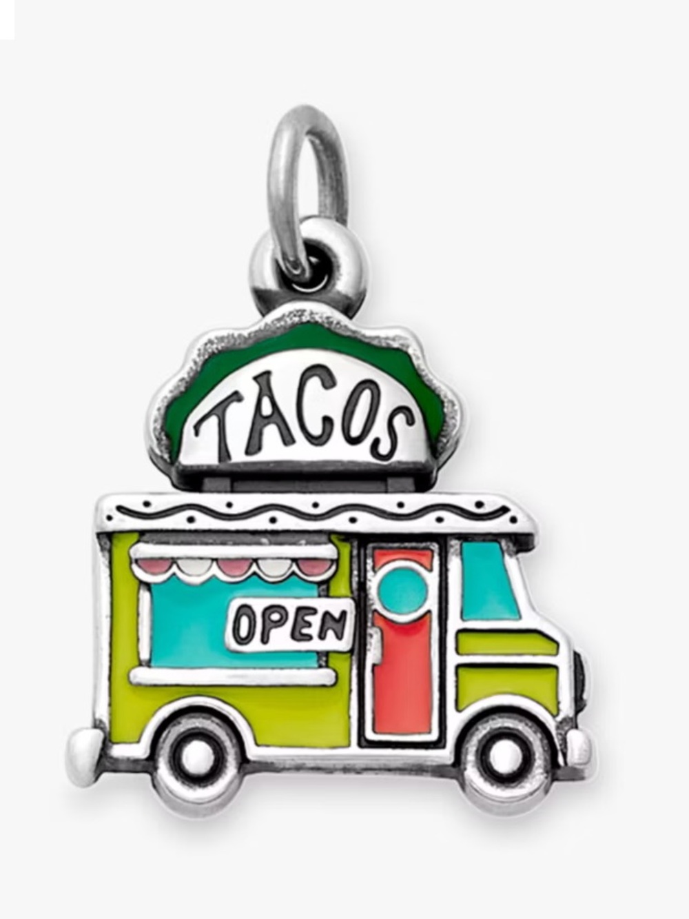 James Avery Retiring Enamel Taco Truck Charm Sterling Silver Rare Foodie